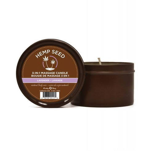 Earthly Body Hemp Candle 3 IN 1 Round Tin Lavender